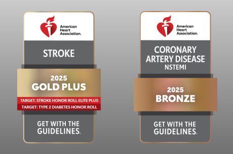 American Heart Association badges for Get With the Guidelines awards